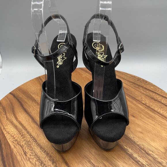 Pleaser Delight 609 Heels Womens 7 Black Exotic Dancing 6" Platform Stripper - Picture 2 of 9